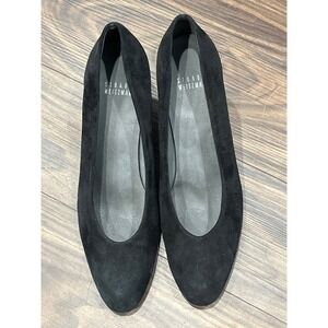 Stuart Weitzman Black Suede Kitten Heel Pumps Classic Shoes Size 8M